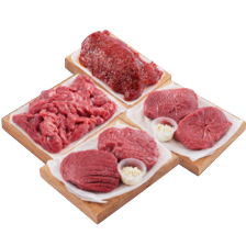 Malse runder- of kogelbiefstuk, biefstukpuntjes of rundersteaks